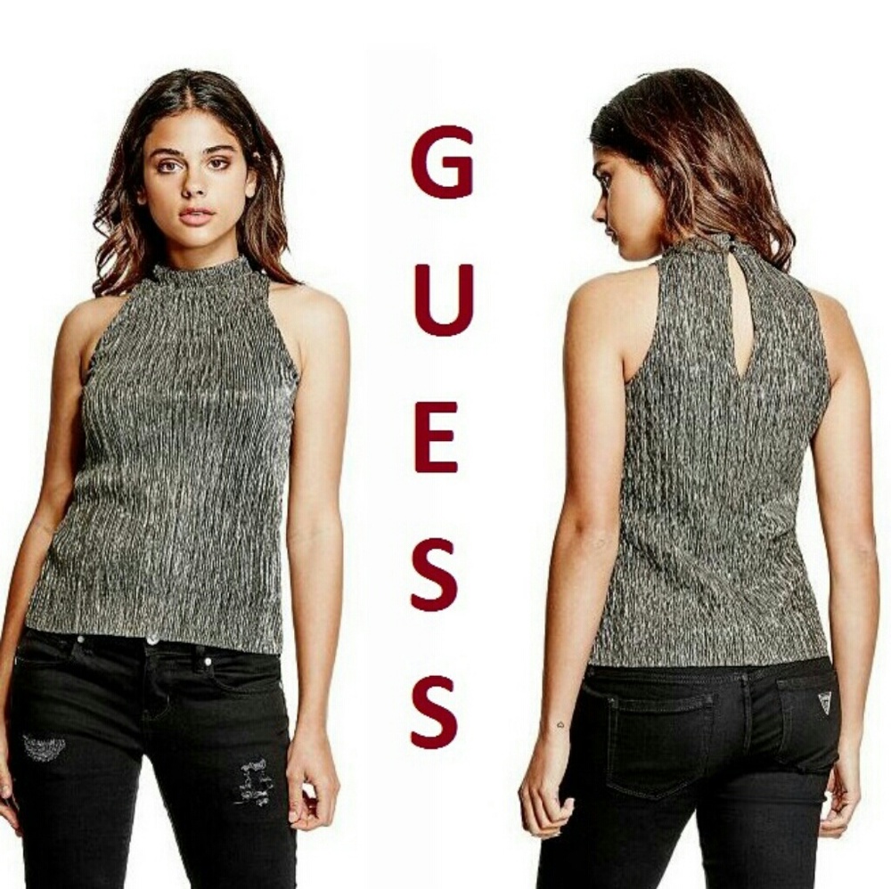 GUESS Seralia Metallic New Silver Tank